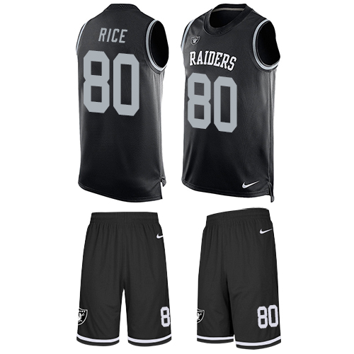 Nike Raiders #80 Jerry Rice Black Team Color Men's Stitched NFL Limited Tank Top Suit Jersey